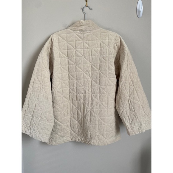 SELF CONTRAST Anne Quilted Jacket Beige Made in USA Size Small - Picture 7 of 8